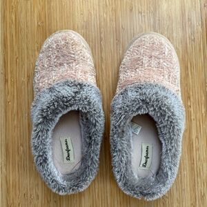 Dearfoams Blush and Charcoal Slippers